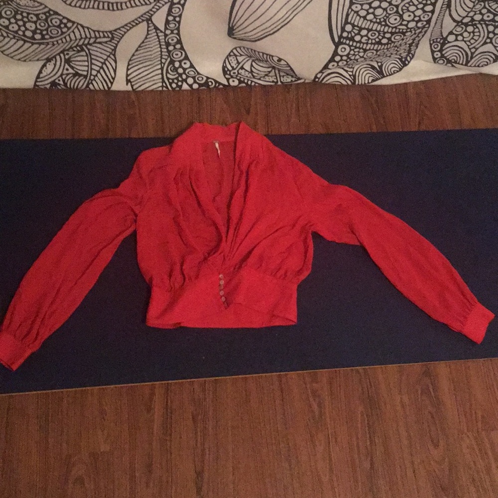 Free People Burnt Orange Gypsy top
